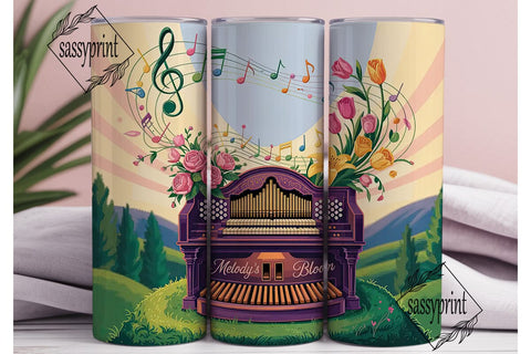 Musical Floral Tumbler Wrap Sublimation sassyprint 