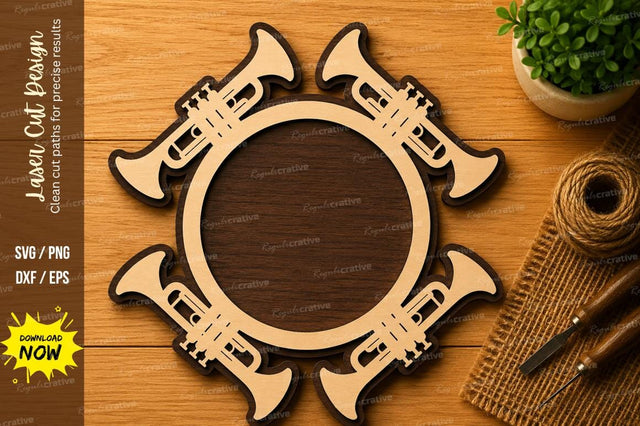Musical Instrument Frame Laser Cut SVG File SVG Regulrcrative 
