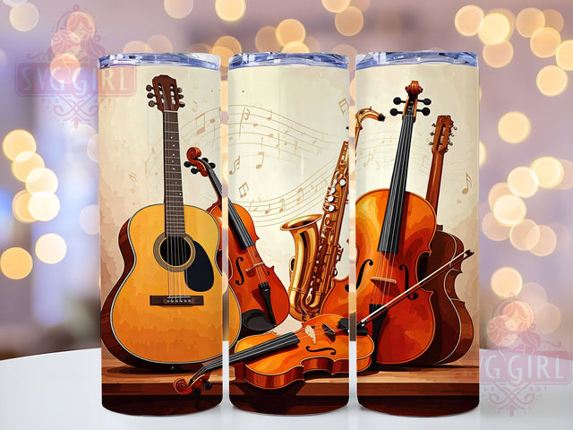 Musical Instruments, Music Lover, 20oz Tumbler Wrap, Sublimation Design, Music Gifts, Music Decor, Digital Download Sublimation SvggirlplusArt 