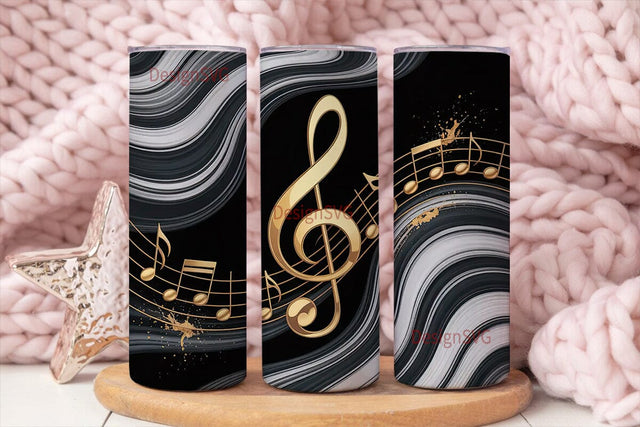 Musical Marble 20oz Tumbler Wrap Sublimation DesignSVG 