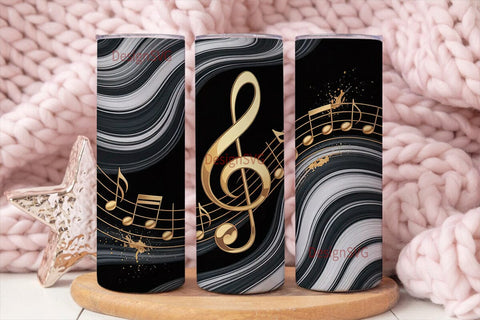 Musical Marble 20oz Tumbler Wrap Sublimation DesignSVG 