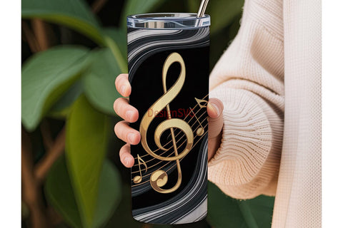 Musical Marble 20oz Tumbler Wrap Sublimation DesignSVG 