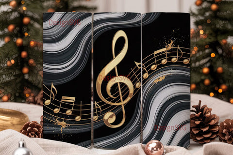Musical Marble 20oz Tumbler Wrap Sublimation DesignSVG 