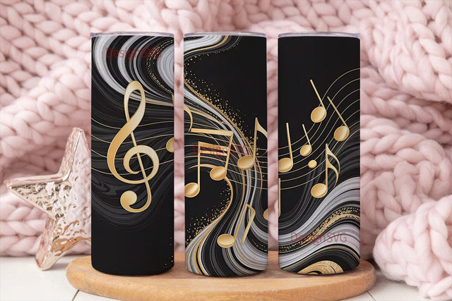 Musical Marble 20oz Tumbler Wrap Sublimation DesignSVG 