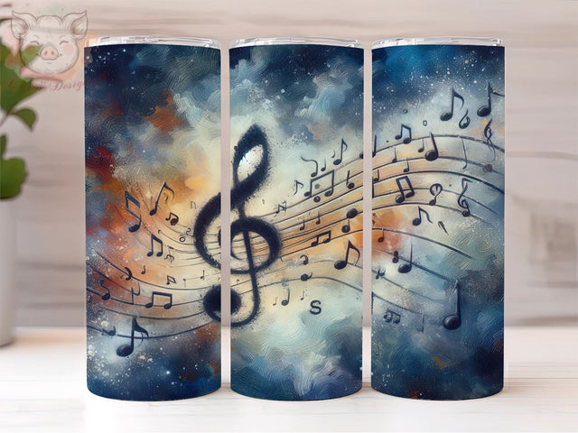 Musical Notes 20oz Tumbler Png, Straight & Tapered Tumbler Png, Musical Tumbler Png, Digital Download PNG Sublimation Lara' s Designs 