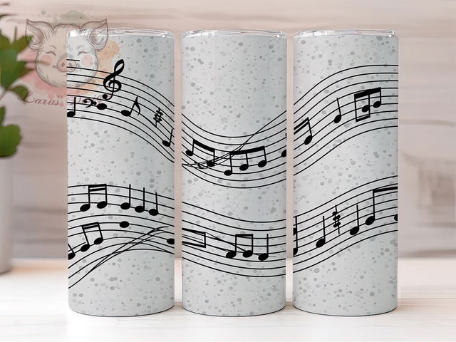 Musical Notes Music Lover Tumbler, Music Lover Wrap, 20oz Sublimation Design, Music Cup Design, Note Pattern Tumbler, Musician Gift Tumbler, Melody Tumbler Wrap Sublimation Lara' s Designs 
