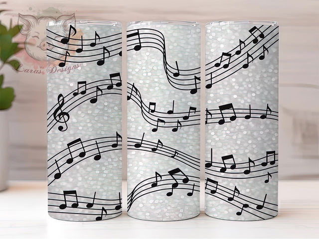 Musical Notes Music Lover Tumbler, Music Lover Wrap, 20oz Sublimation Design, Music Cup Design, Note Pattern Tumbler, Musician Gift Tumbler, Melody Tumbler Wrap Sublimation Lara' s Designs 