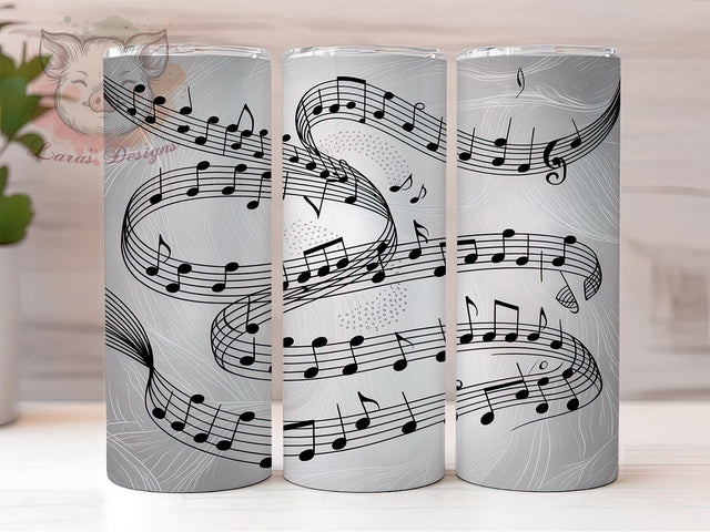 Musical Notes Music Lover Tumbler, Music Lover Wrap, 20oz Sublimation Design, Music Cup Design, Note Pattern Tumbler, Musician Gift Tumbler, Melody Tumbler Wrap Sublimation Lara' s Designs 