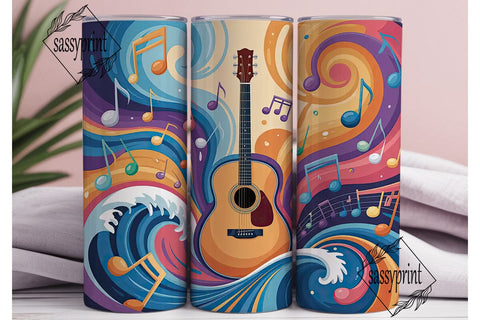 Musical Swirl 20oz Tumbler Wrap Sublimation sassyprint 