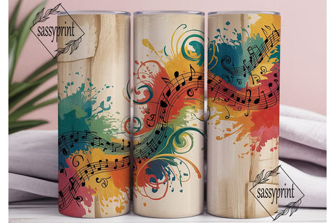 Musical Swirls 20oz Tumbler Wrap Sublimation sassyprint 