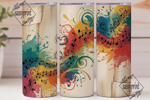 Musical Swirls 20oz Tumbler Wrap Sublimation sassyprint 