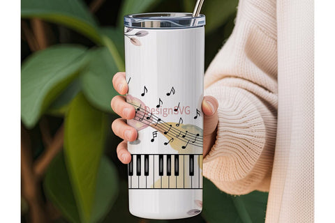 Musical Watercolor Flourish Tumbler Wrap Sublimation DesignSVG 