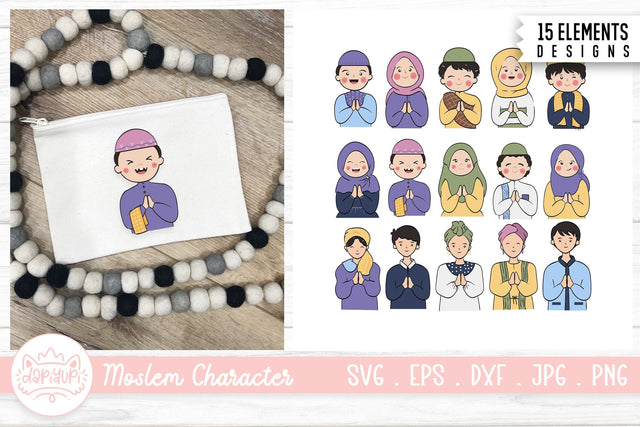 Muslim People Greeting | Eid Mubarak SVG dapiyupi store 