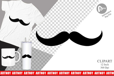 Mustache Clipart Sublimation artnoy 