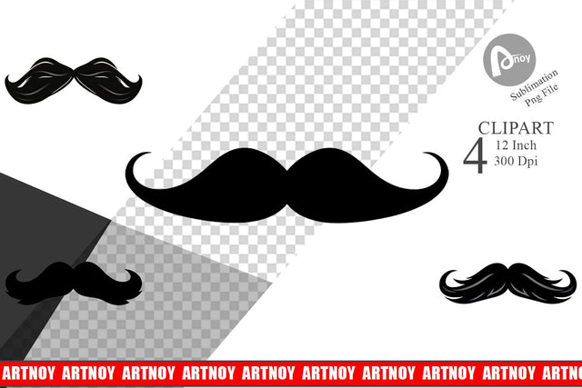 Mustache Clipart Sublimation artnoy 