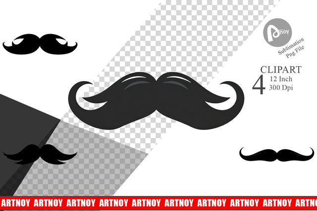 Mustache Clipart Sublimation artnoy 