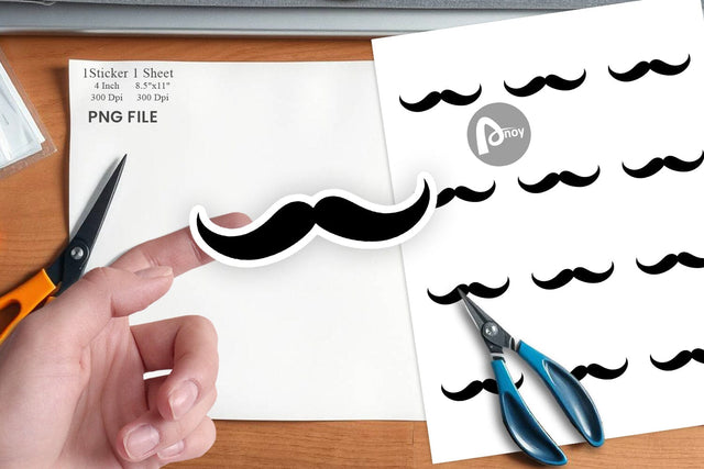 Mustache Sticker Sublimation artnoy 