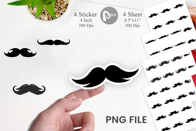 Mustache Sticker Sublimation artnoy 