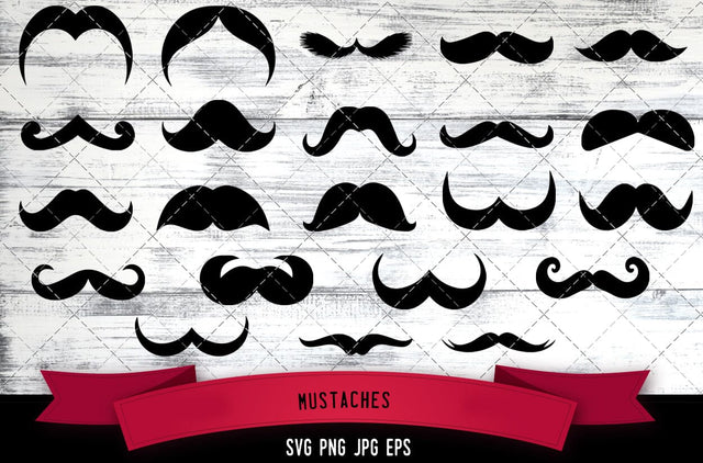 Mustaches Vector Bundle - JPG, SVG, PNG, EPS - Digital Download with Commercial License for Cricut, Silhouette, Scan N Cut Crafting SVG Loveleen Kaur 