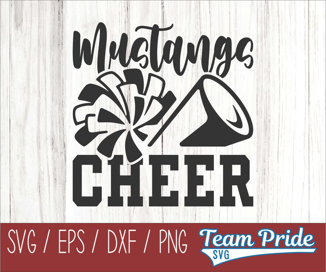 Mustang Cheer SVG Printable Digital Download SVG, EPS, DXF, PNG SVG Team Pride SVG 