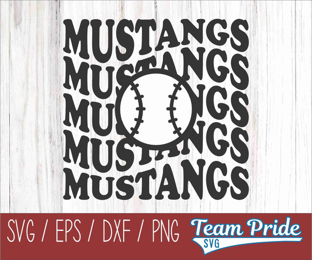 Mustangs Baseball SVG Digital Download Printable - SVG, EPS, DXF, PNG 2 SVG Team Pride SVG 