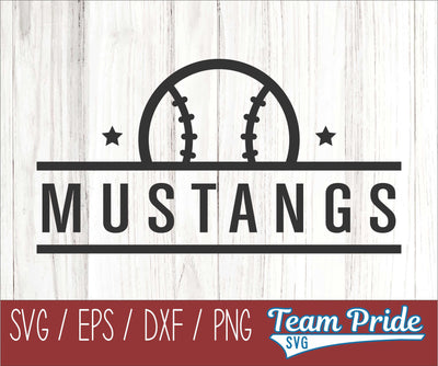 Mustangs Baseball SVG Digital Download Printable - SVG, EPS, DXF, PNG SVG Team Pride SVG 