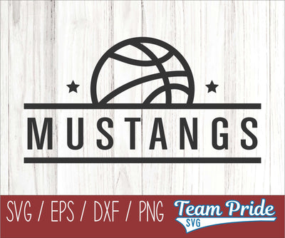 Mustangs Basketball SVG Digital Download Printable - SVG, EPS, DXF, PNG 2 SVG Team Pride SVG 