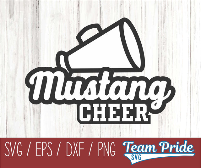 Mustangs Cheer SVG Digital Download Printable - SVG, EPS, DXF, PNG SVG Team Pride SVG 