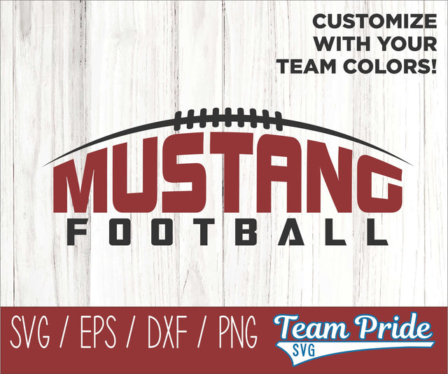 Mustangs Football SVG Digital Download Printable - SVG, EPS, DXF, PNG 2 SVG Team Pride SVG 