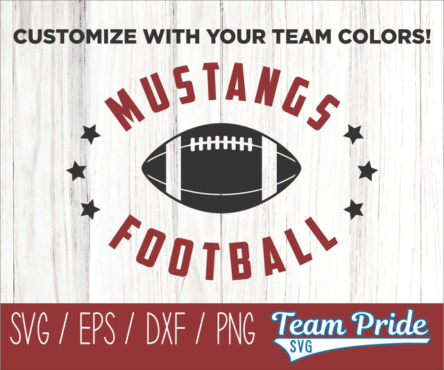 Mustangs Football SVG Digital Download Printable - SVG, EPS, DXF, PNG 3 SVG Team Pride SVG 