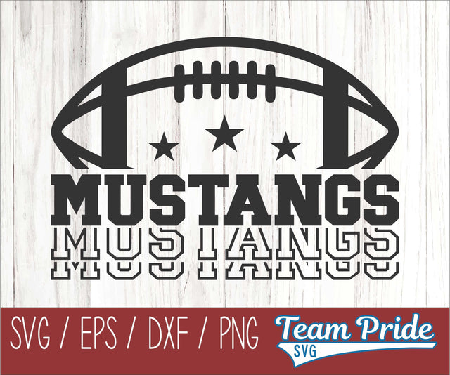 Mustangs Football SVG Digital Download Printable - SVG, EPS, DXF, PNG SVG Team Pride SVG 