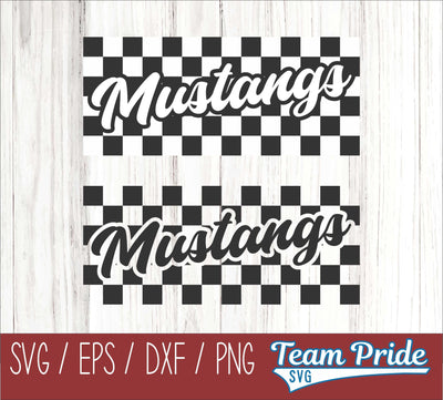 Mustangs Retro Team Design SVG Digital Download Printable - SVG, EPS, DXF, PNG SVG Team Pride SVG 