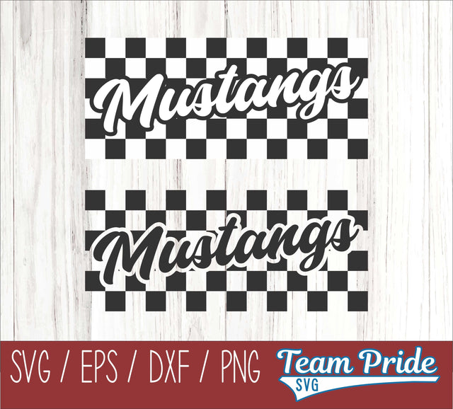 Mustangs Retro Team Design SVG Digital Download Printable - SVG, EPS, DXF, PNG SVG Team Pride SVG 