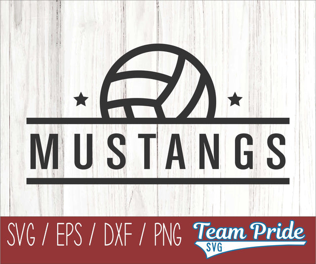Mustangs Volleyball SVG Digital Download Printable - SVG, EPS, DXF, PNG 2 SVG Team Pride SVG 
