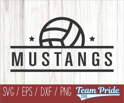 Mustangs Volleyball SVG Digital Download Printable - SVG, EPS, DXF, PNG 2 SVG Team Pride SVG 