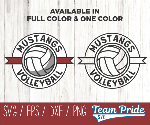 Mustangs Volleyball SVG Digital Download Printable - SVG, EPS, DXF, PNG SVG Team Pride SVG 