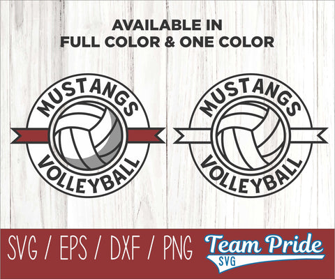 Mustangs Volleyball SVG Digital Download Printable - SVG, EPS, DXF, PNG SVG Team Pride SVG 