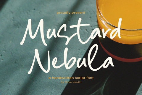 Mustard Nebula - Handwritten Script Font Font Timur type 