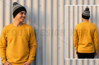 Mustard yellow long sleeve t-shirt mockup Mock Up Photo Designangry 