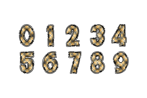 Mustard Yellow Plaid Alphabet PNG Letters Sublimation BijouBay 