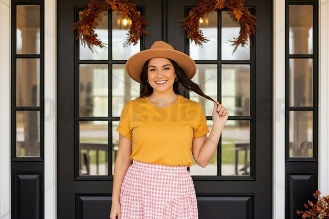 Mustard yellow t-shirt mockup design Mock Up Photo Designangry 