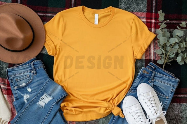Mustard yellow t-shirt mockup design Mock Up Photo Designangry 