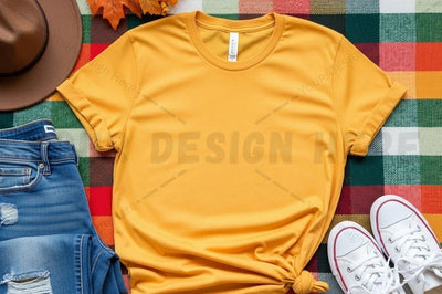 Mustard yellow t-shirt mockup design Mock Up Photo Designangry 