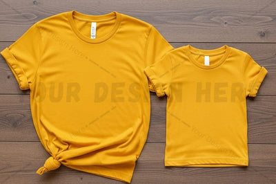 Mustard yellow t-shirt mockup design Mock Up Photo Regulrcrative 