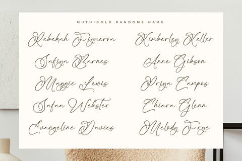 Muthigold - Modern Beautiful Script Font Letterena Studios 