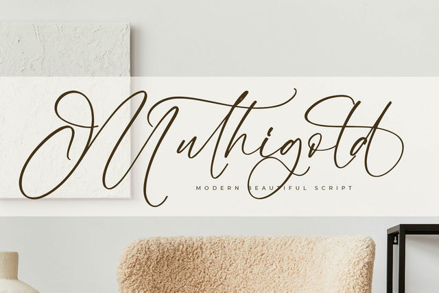 Muthigold - Modern Beautiful Script Font Letterena Studios 