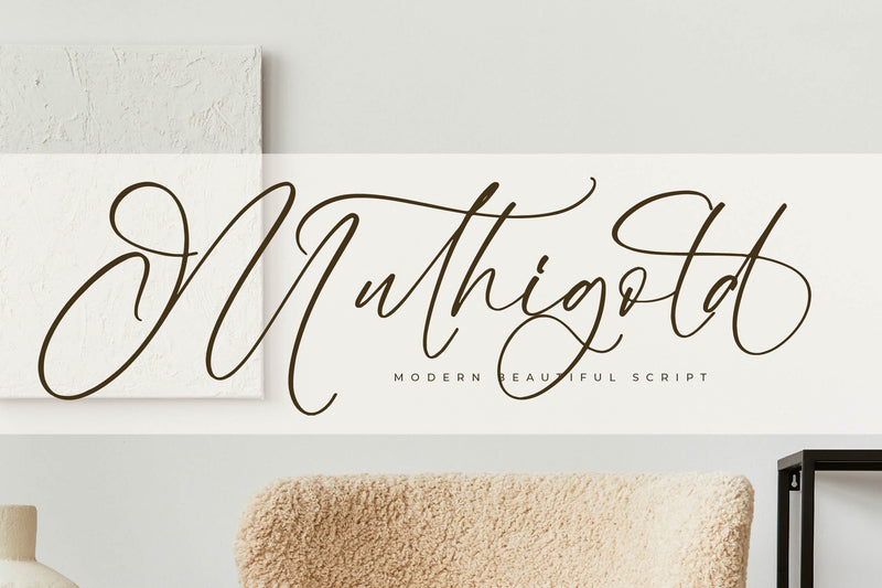 Muthigold - Modern Beautiful Script Font Letterena Studios 