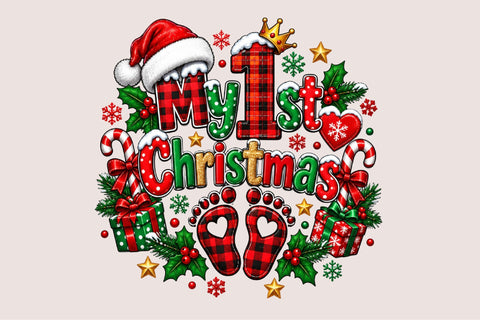 My 1st Christmas Clipart PNG Sublimation SVGArt 