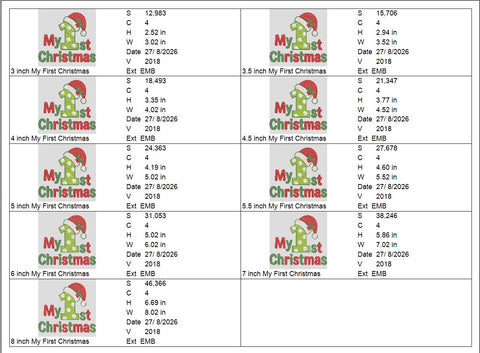 My 1st Christmas Machine Embroidery Design – Baby First Christmas Santa Hat Embroidery File Embroidery/Applique DESIGNS PatternFeed8 