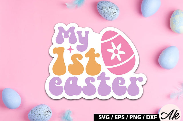 My 1st easter Retro Sticker SVG akazaddesign 